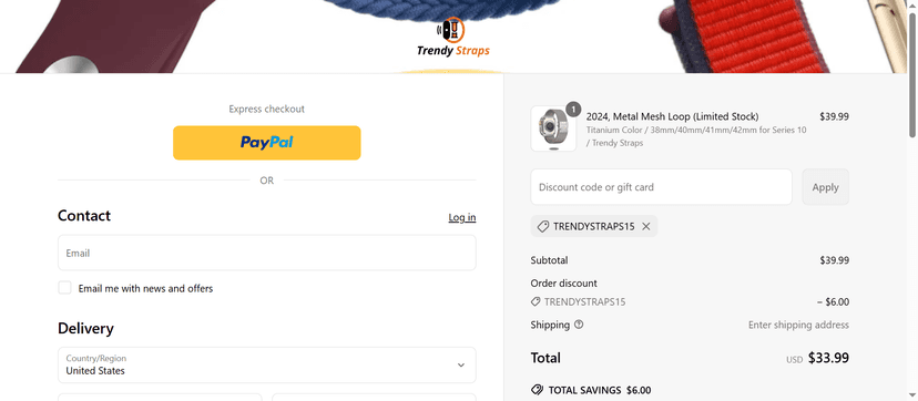 Trendystraps Coupon Code - Grab 10% Off on Apple Watch Bands